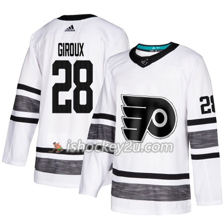 Mænd NHL Philadelphia Flyers Trøje Claude Giroux 28 Hvid 2019 All-Star Adidas Authentic